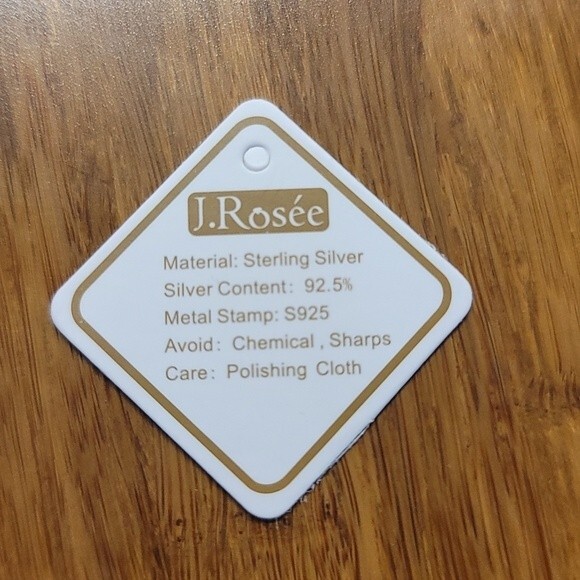 J. Rosee 925 Silver Rose Gold Cubic Zirconia Flower Pendant Necklace - Picture 5 of 5